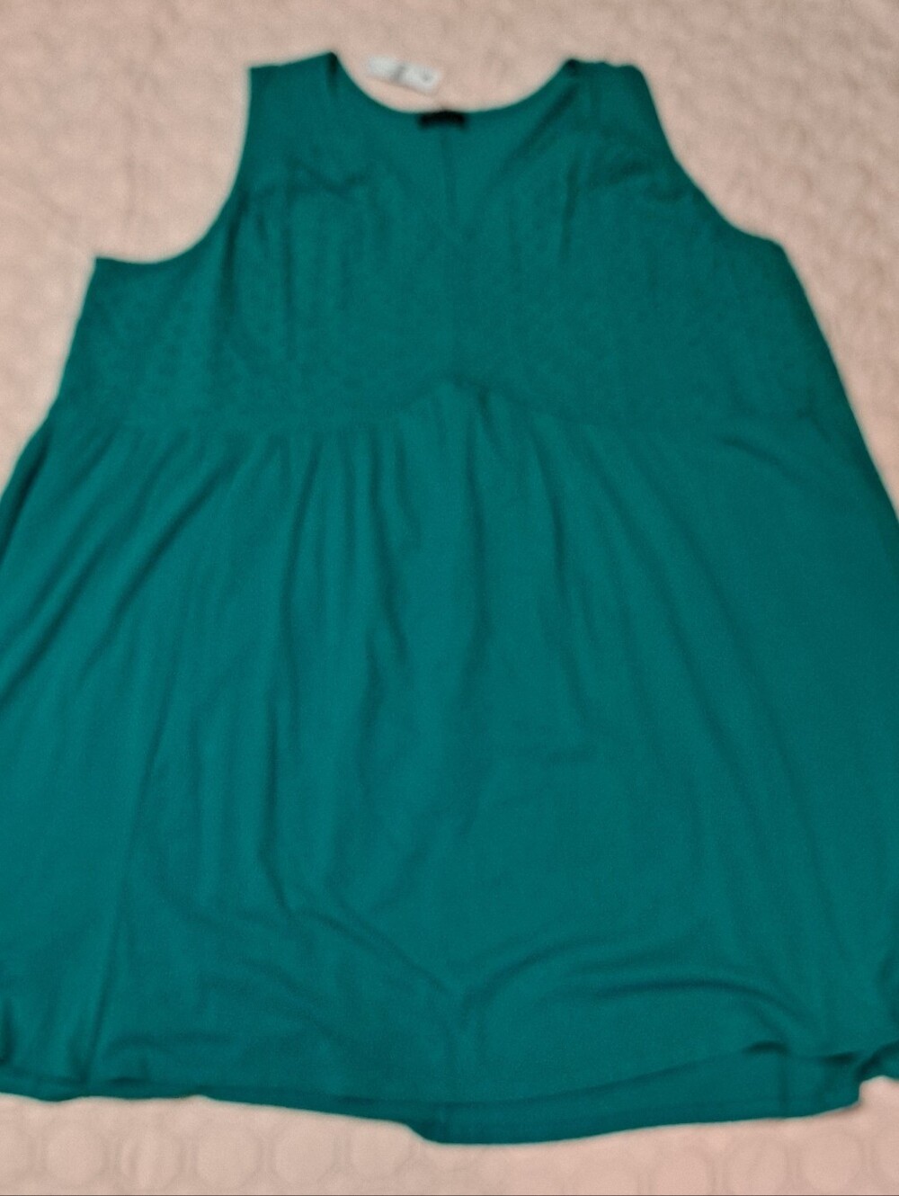 Lane Bryant  Teal V-Neck Sleeveless Eyelet Dress Sz 28 NWT - Picture 6 of 7